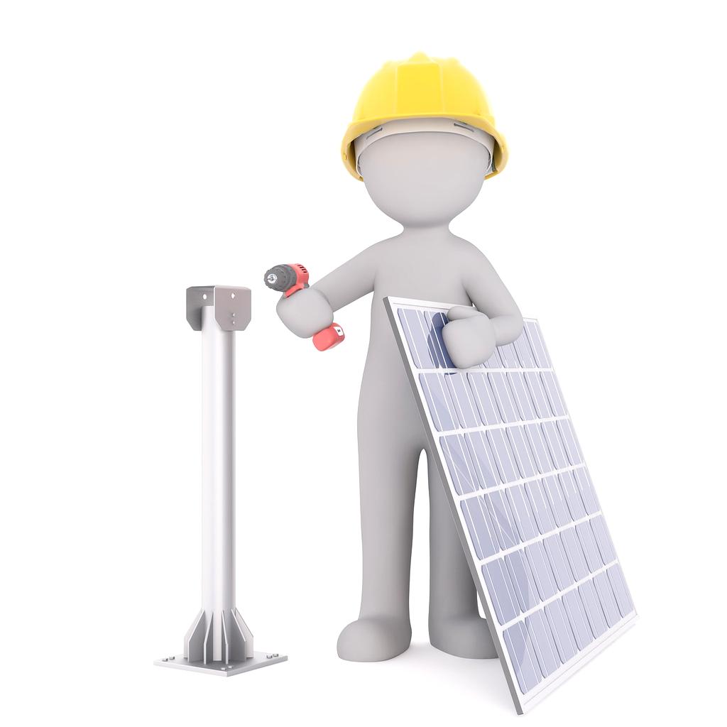 Engineer evaluating rooftop for solar installation